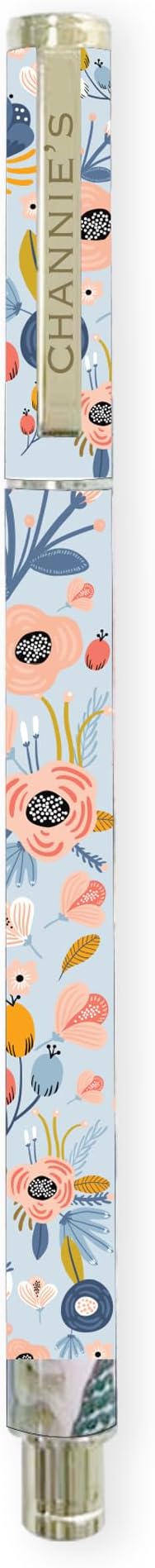 Channie's Beautiful Floral Rollerball Pen - Smooth Writing & Perfect for Home Office, Pen for Handwriting, Great Gift Idea for Teachers, Graduation Coworkers - Light Blue