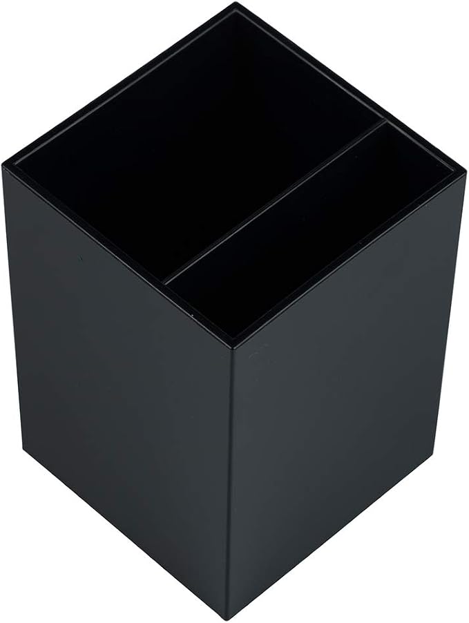 JAM PAPER Plastic Pen Holder - Black - Desktop Pencil Cup Sold Individually