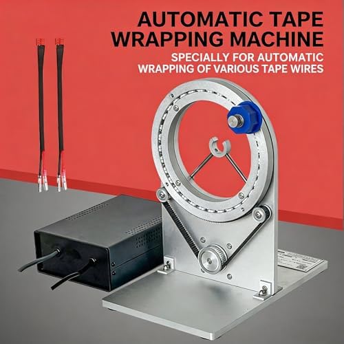 Adjustable Electric Tape Wrapping Machine with Foot Switch for Efficient Wire Insulation & Cable Packaging Speed Control for Precision