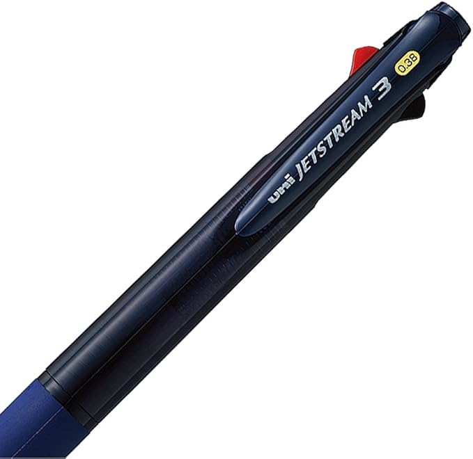 Uni Ballpoint Pen Jetstream 3 Color Black, Red, Blue Ink 0.38mm, Transparent Navy (SXE340038T.9)