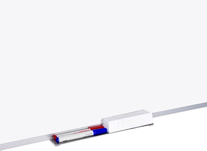 MasterVision Earth Series Magnetic Laquered Steel Dry Erase Board, 100% Recycled Frame, Snap-On Marker Tray, 48" x 96", Aluminum Frame