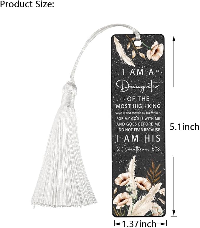 Christian Affirmation Bookmark, Inspirational Gift for Believers, Uplifting Gift for Spiritual Readers, Spiritual Bookish Present, Unique Floral & Scripture Design Bookmark, WCB61