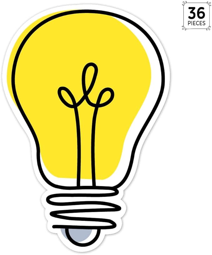 CTP Doodle Lightbulb 6" Cut-Outs Learning Décor Accents for Classroom (Creative Teaching Press 10591)