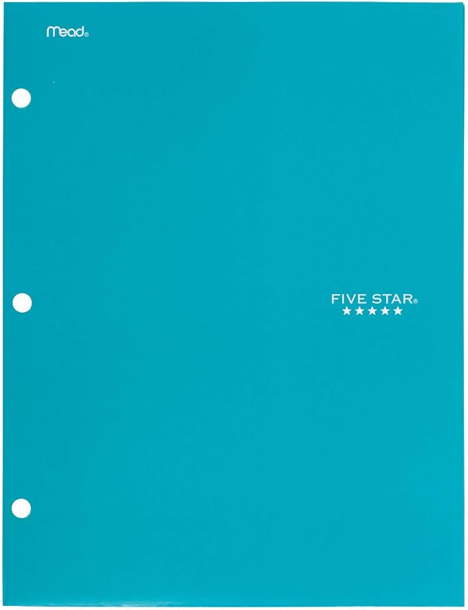 Five Star 4 Pocket Folder, 2 Pocket Folder Plus 2 Additional Pockets, Teal (72087)
