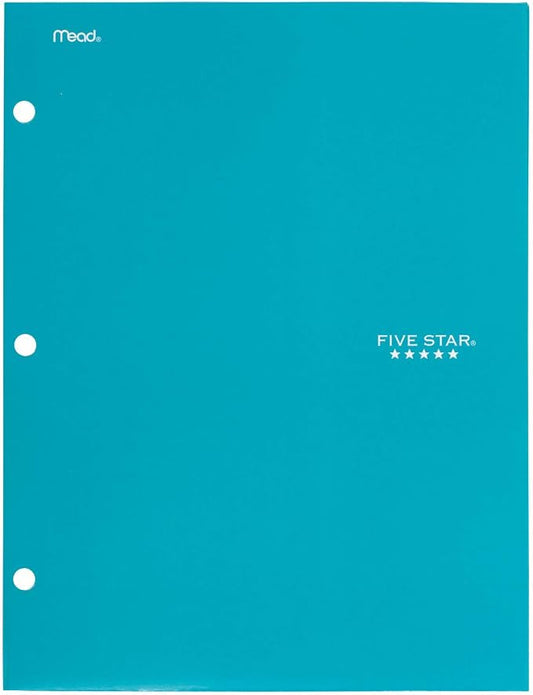 Five Star 4 Pocket Folder, 2 Pocket Folder Plus 2 Additional Pockets, Teal (72087)