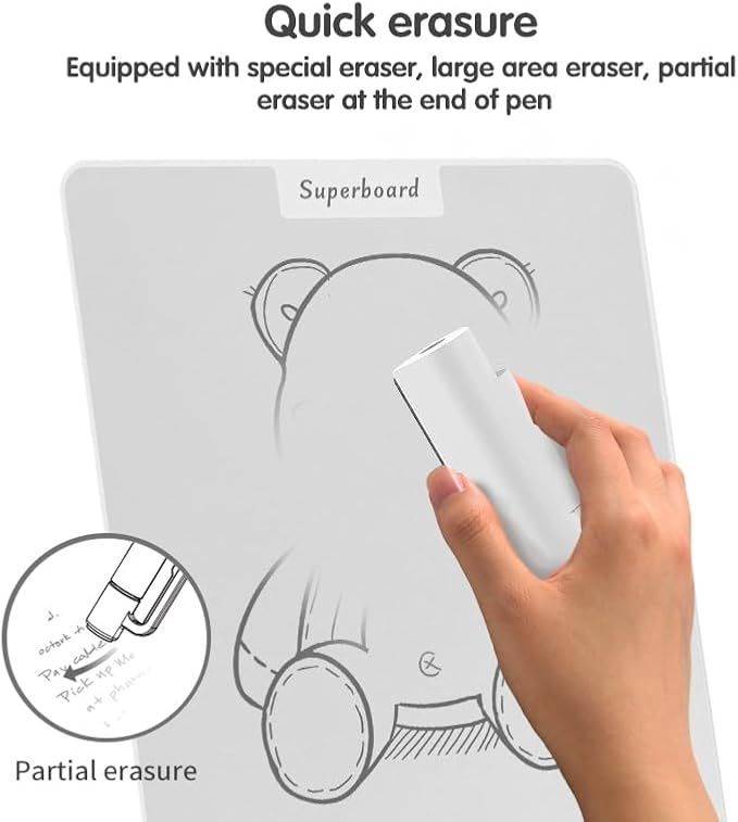Desktop Whiteboard, Ink-Free Writing & Erasable, No Residue Magnetic White Board, Portable Memo Message Board for Office Home Live Stream, Small Mini Dry Erase Board with Accessories,12.1 x 9.2 in