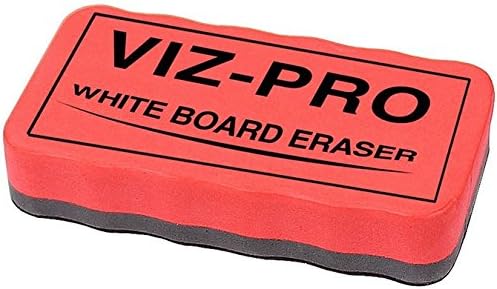 VIZ-PRO Magnetic Dry Erase Board, 36 X 24 Inches, Silver Aluminium Frame, with 3 Colored Erasers