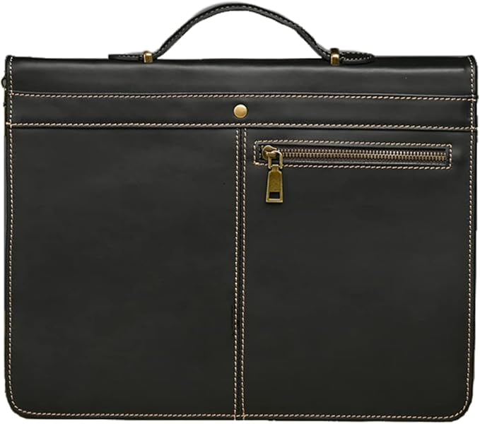 Personalized Leather Portfolio Binders - Genuine Leather Padfolio - Business Notebook Organizer - Padfolio for Men & Women w/Notepad Fit iPad Pro 12.9" / Portfolio with AirTag Holder (o-Black)