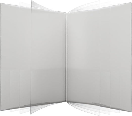 Nicky's® Multi Pocket Organizer, 10 or 14 Page Folder, Water Resistant, Patented Tear-Resistant, Flexible Plastic, Proudly Made in USA, Binder Substitute. (14-in-1 White)
