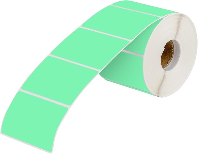 Muka 800 PCS 1.5" x 2.25" Green Thermal Labels Color Label for Barcodes, Address, Consignment, Compatible with Thermal Label Printer