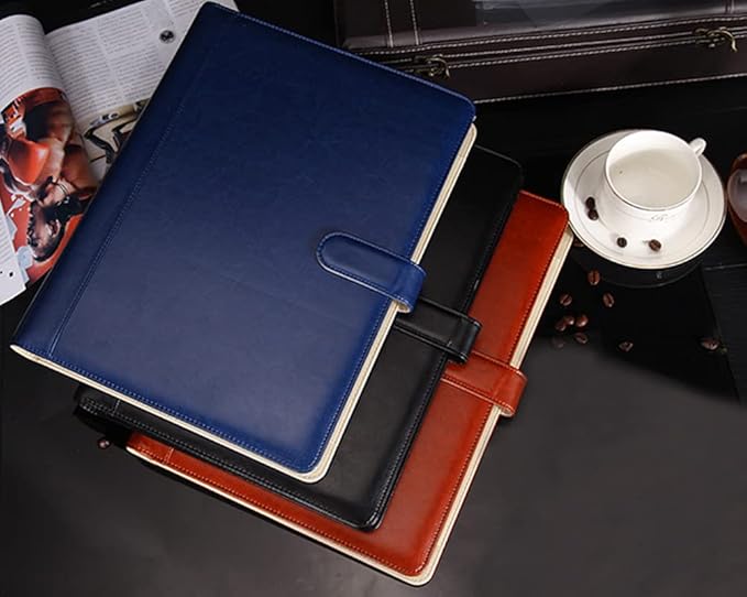 Professional Portfolio Leather Business Padfolio Notebook with Letter Size Clipboard, A4 Portfolio Binder & Organizer Folder (Excluding calculators)
