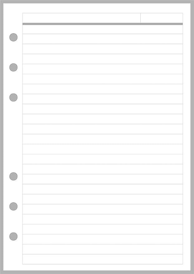 Personal-Wide Sized Notes Pages Planner Insert, Sized and Punched for Personal-Wide Notebooks (4.75" x 6.75")
