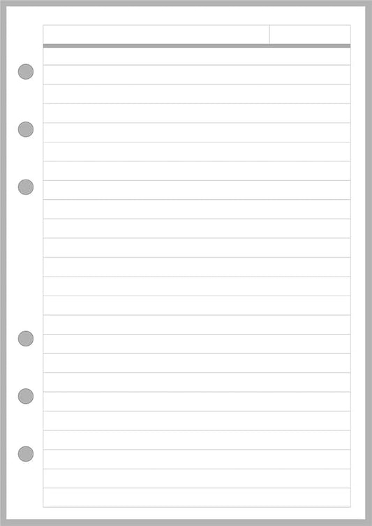 Personal-Wide Sized Notes Pages Planner Insert, Sized and Punched for Personal-Wide Notebooks (4.75" x 6.75")