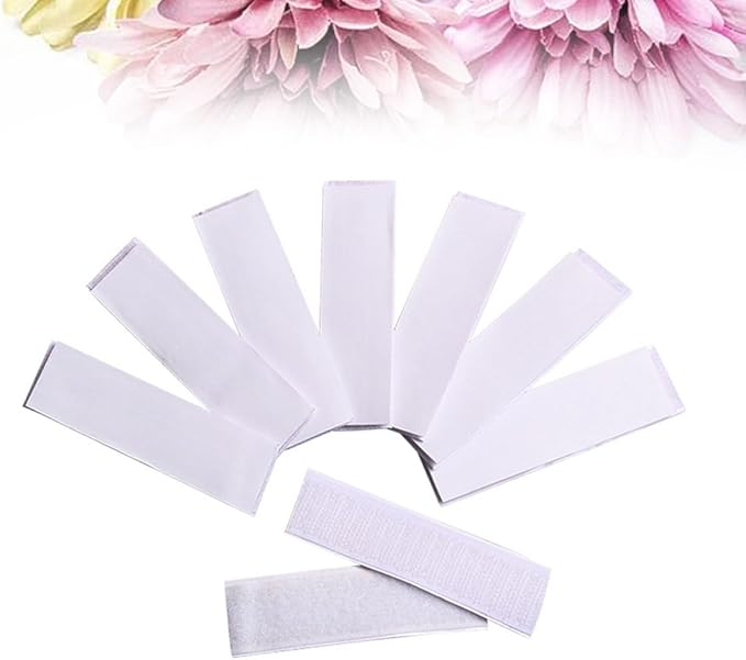 10pcs Self-Adhesive Hook Loop Tape for Table Skirt Wall Mounting Strips Removable Stickers for Home Office Crafting and Smooth Surfaces Versatile and Reusable