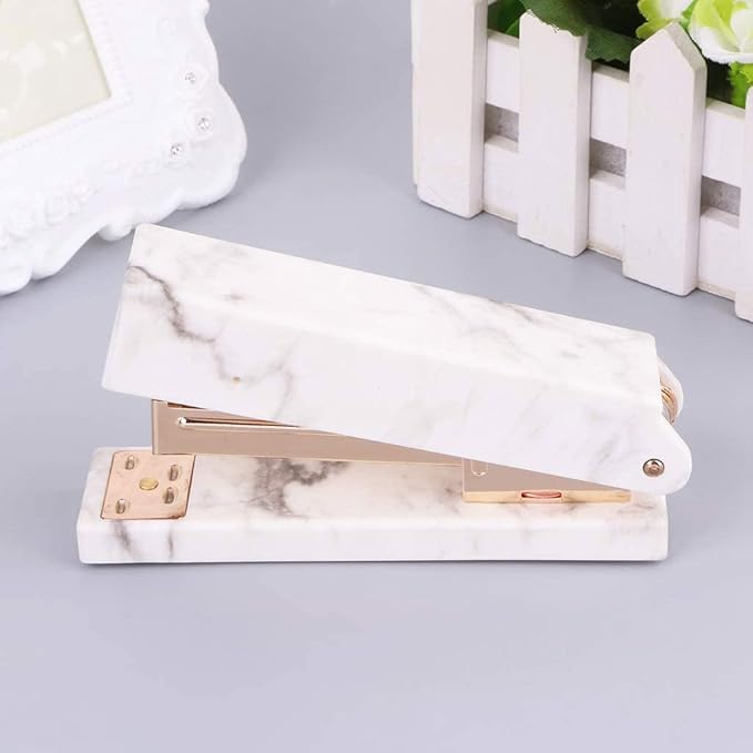 Marble Stapler - Creative Desktop Binding Supplies Student Medium and Small Stapler(D)