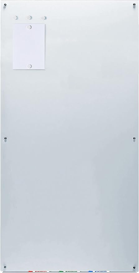 Audio-Visual Direct Magnetic Glass Dry-Erase Board Set, Projector Ultra White, 6 'x 4' - Includes Magnets, Hardware & Marker Tray