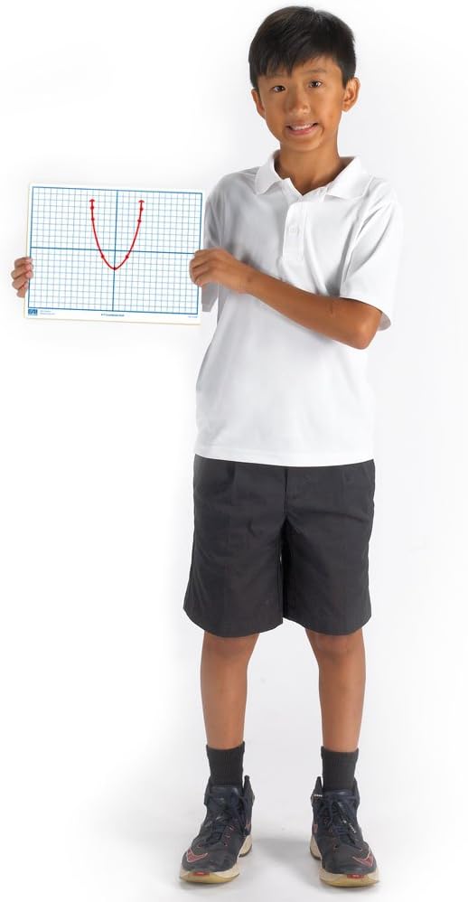 EAI Education X-Y Coordinate Grid Dry-Erase Boards: 9" x 12" Double-Sided Set of 10