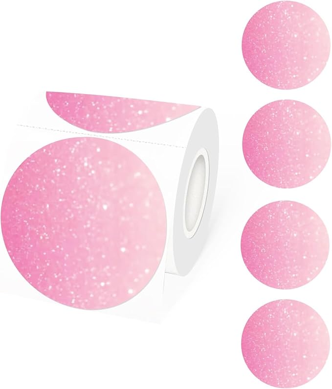 STARLIBOO Thermal Labels 3 inch, Round Thermal Printer Labels, Circle Direct Thermal Stickers for DIY Logo Design, Shipping, Name Tag, Compatible with Rollo&MUNBYN (Matte Pink)