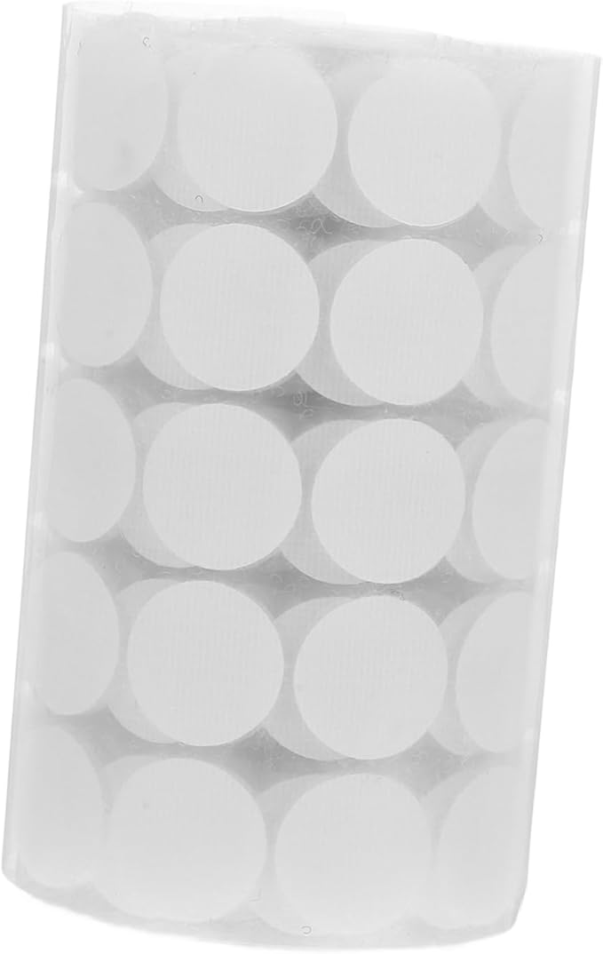 STOBOK 400pairs Diameter Self-Adhesive Round Hook and Dots White Tapes for Home Office and Projects