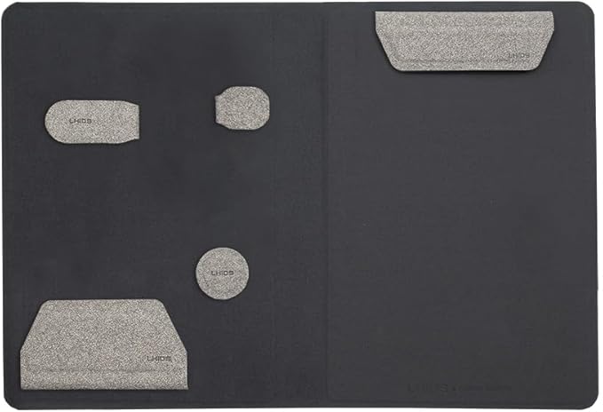 LHiDS Creative Magnetic Business Portfolio Resume Padfolio Organizer, A5 Folder with Clipboard, Paper Clip, Writing Pad, Magnetic Closure for Work, School and More, Grey