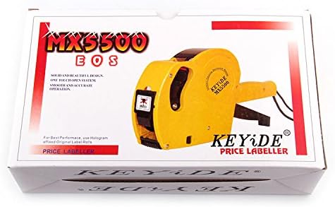 Gracetop MX5500 8 Digits Price Tag Gun Labeler with 1pcs Labels and 1pcs Ink Refill (Yellow)