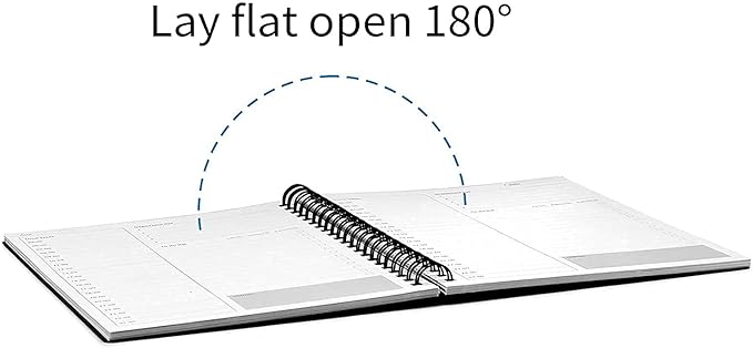 Daily Planner Undated, To Do List Notebook with Hourly Schedule, Time Management Manual and Planner, Personal Organizers, 5.2"x7.5", 75 Sheets/150 Pages, Black