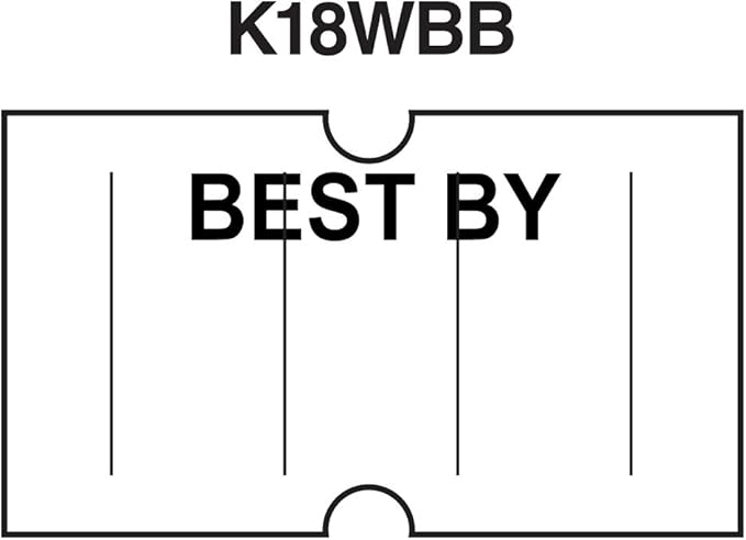 White with Black "Best by" Labels to fit XL Pro® 1A, 1B, and 21B-1 Price Guns 16 Pack (Free Ink roll Included)