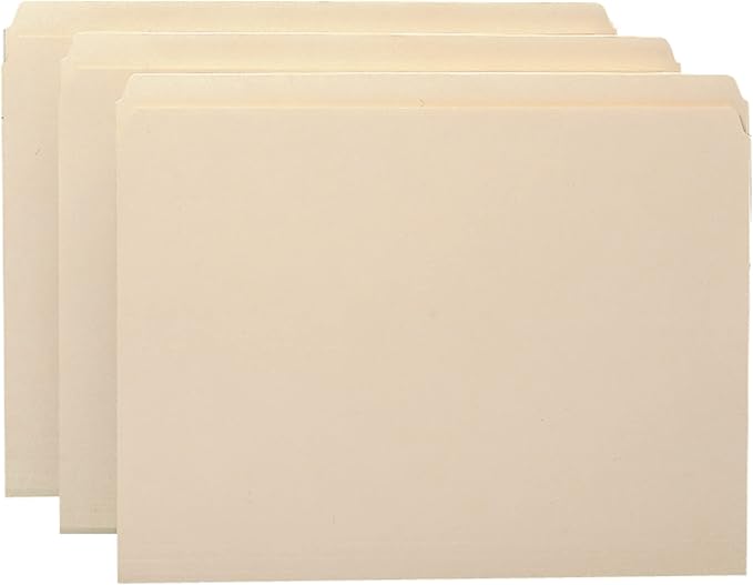Smead File Folder,Straight-Cut Tab,Letter Size,Manila,100 per Box (10300),(Pack of 5)