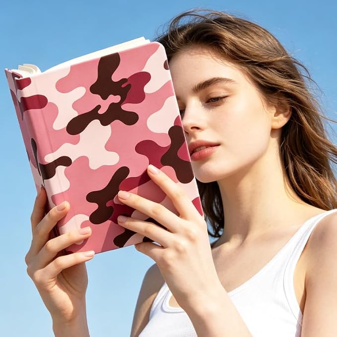 Camouflage Patern Stretchable Book Cover 15.7"x9.8", Elastic Washable Book Protector for Hardcover Textbooks Paperbacks, Reusable Polyester Book Sleeve for Women