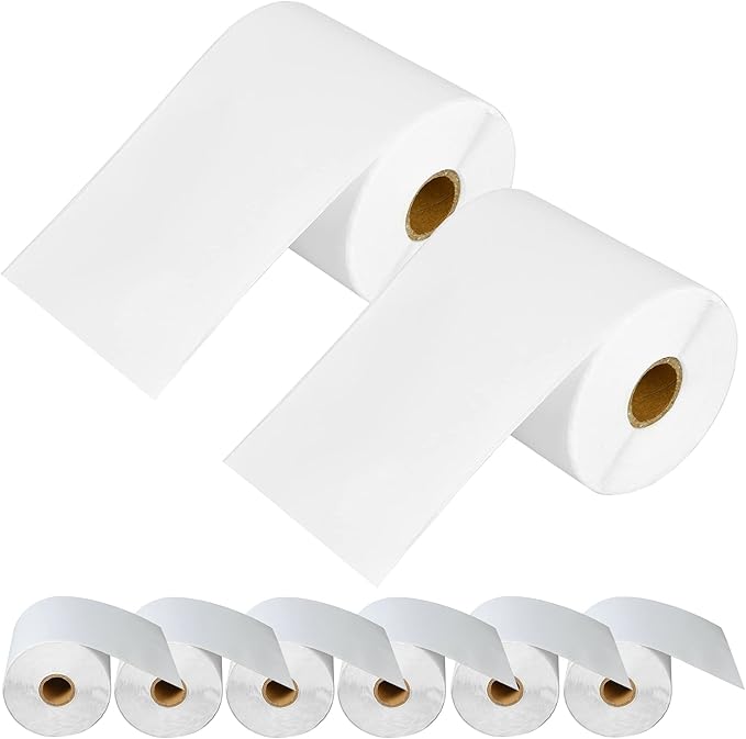 GREENCYCLE 8 Roll Replacement for Brother RD-S01U2 RDS01U2 Continuous Length Shipping White Paper Labels Multipurpose Label 4" x 140 1/2' (102mm x 42.8m) 1" Core for Brother TD-4000 4100N Printers