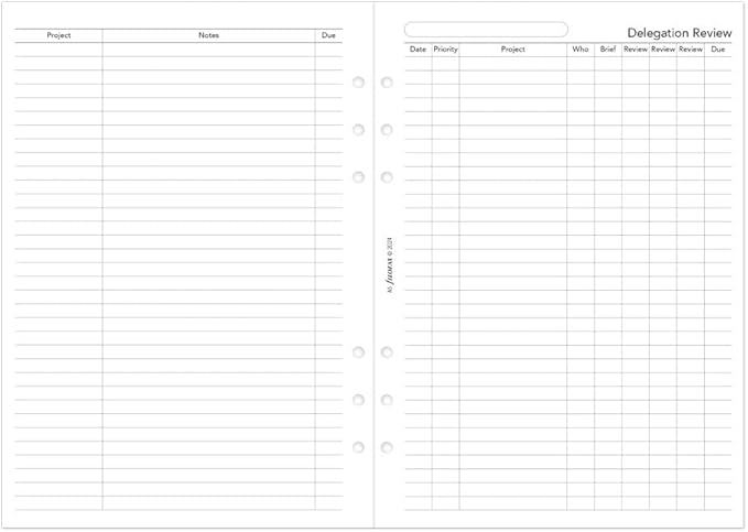 Filofax Calendar Diary Refill, A5 Size, One Day on One Page with Appointments, Business Diary, White Paper, English, 2026 (C68519-26)