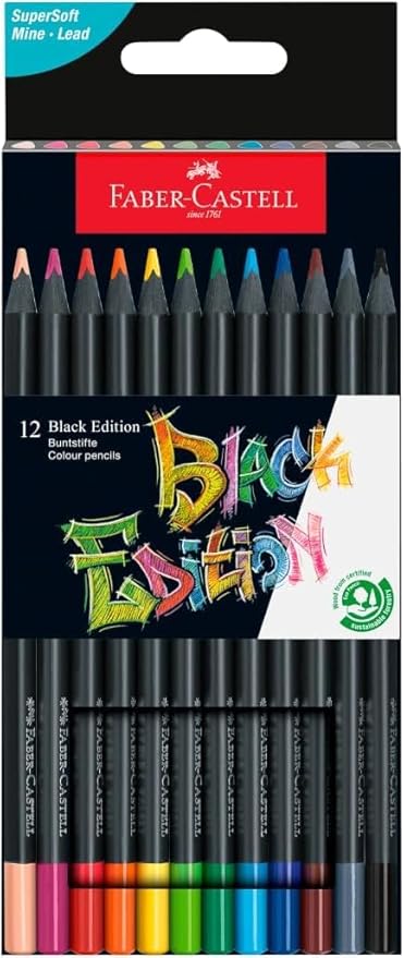 Faber-Castell Black Edition Colored Pencils, Classic, Spring Craft Supplies