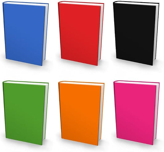 Book Sox Stretchable Book Cover: Jumbo 6 Print Value Pack. Fits Most Hardcover Textbooks up to 9 x 11. Adhesive-Free, Nylon Fabric School Book Protector Easy to Put On Jacket wash Re-use (Solid)
