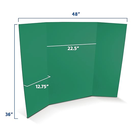 Flipside Products 36” x 48” Foam Project Boards for Presentations, Science Fair, School Projects, Event Displays and Trifold Picture Board - Green 3/16'' Thick - 24 Pack
