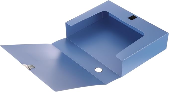 M&G File Organizer Box, Blue A4 Plastic Storage File Boxes File Folder Document Boxes Cabinet Archives Cases Boxes with Lid for Bank Office Home, 12.6 x 9.37 x 2.95 Inch