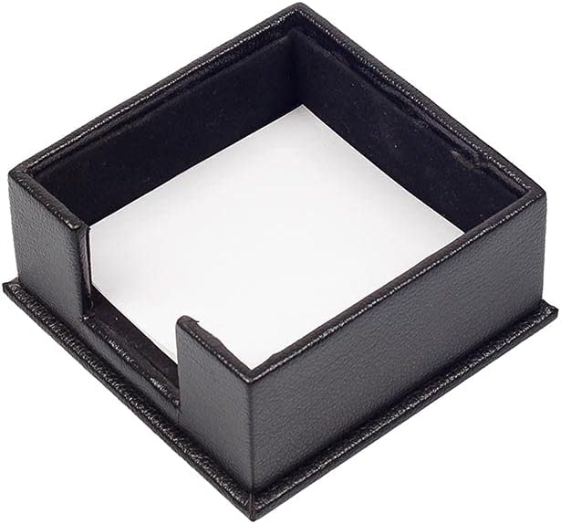MOOGCO Leather Document Tray - Pen Holder - Note Paper Holder -3 Accessories-Desk Organizer - Office Desk Accessories - Desktop Storage - 3 PCS (BLACK)