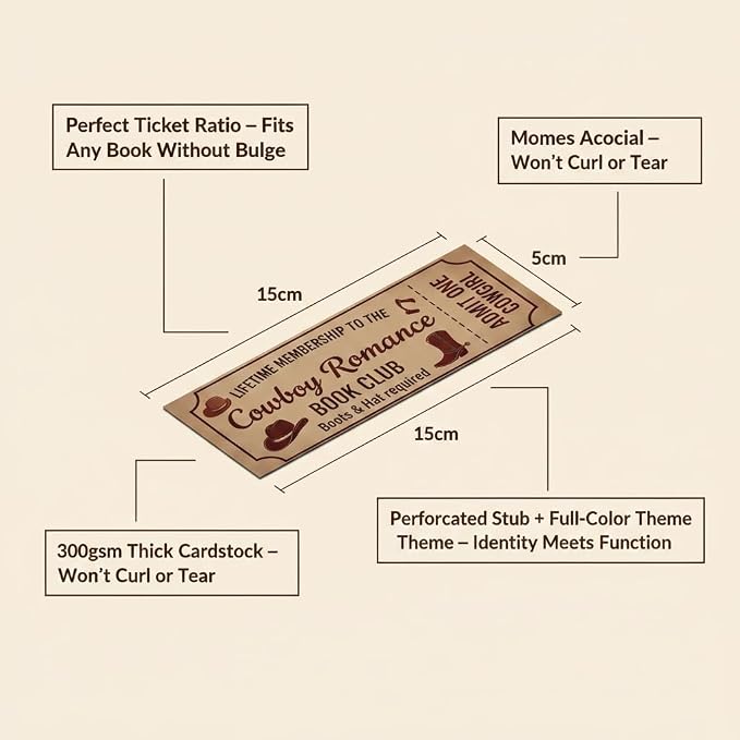 120PCS Vintage Ticket Stub Bookmarks Set – Retro Aesthetic Cardstock Book Club Bookmarks for Book Lovers, Fantasy Dark Romance Reading Accessories, Funny Bookish Gifts for Adults