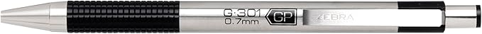 Zebra Pen F-301 Ballpoint Black Ink Fine Point 0.7mm Pen, Easy-Glide Ink, Stainless Steel Retractable, Non-Slip Grip, Professional Design, Ideal for Office, Journal and Planner Use, 12-Pack (27110)