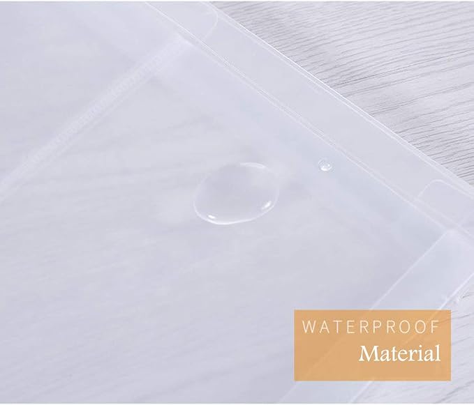Letter Size Clear Poly Envelopes with String Closure Top Opening Folder Pack of 40 Bottom with Expanding Gusset
