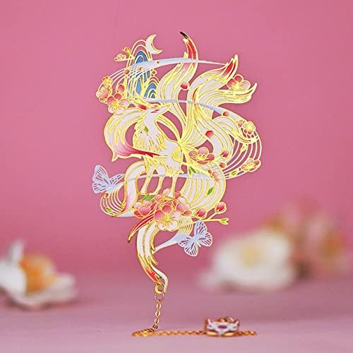 BLBMH Metal Bookmarks for Women | Nine Tailed Fox Kitsune Anime Bookmark | Cute Japanese Fantasy Book Marks for Book Lovers | Unique Gift for Anime Fans - K4