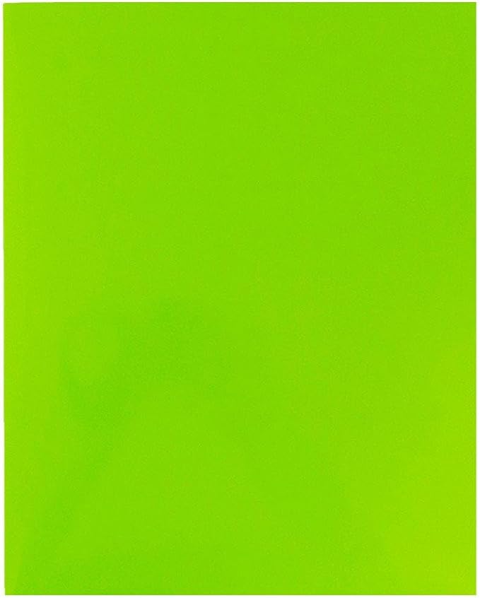 JAM PAPER Laminated Two Pocket Glossy Folders - Lime Green - 3/Pack