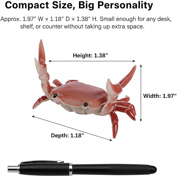 2Pcs Funny Weightlifting Crab Pen Holder Unique Desk Decor for Office, Home, or Gift, Cute Crab Stationery Organizer