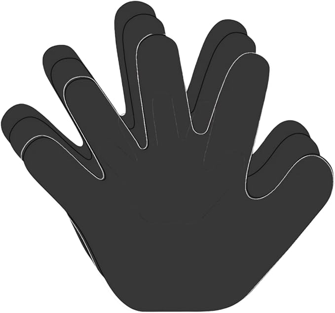 SHAPES ETC. 31 Pcs Hand Large Paper Cut-Outs 5.5in, Bulletin Board Decorations, Classroom Decor, Creative Craft Projects, All About Me, Handprint Wreath, Craft Supplies, Made in USA (Halloween Black)