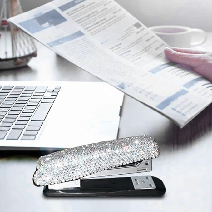 Diamond Crystal Handmade Bling Dazzling Stapler for Office, School, Or Home Stapler