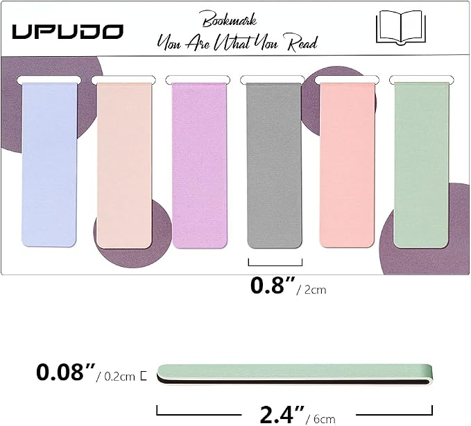 UpUDo 24 Pack Magnetic Bookmark, Book Marker Clip for Teachers, Students, Book Lovers, Printing on 2 Side