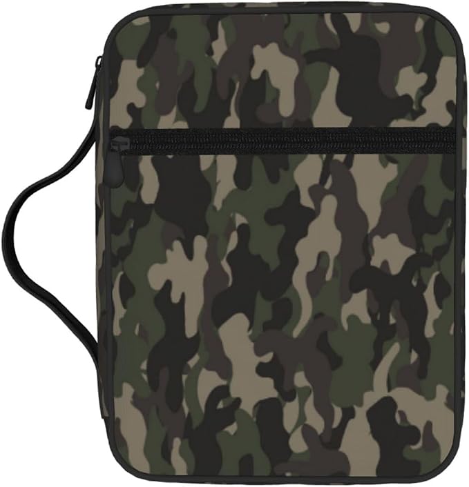 Camouflage Army Camo Military Bible Cover Case Carrying Book Protector Case Bible Study Supplies Accessories Holder Case Christian Gift for Women Men