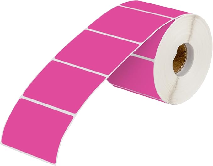 Muka 800 PCS 1.5" x 2.25" Hotpink Thermal Labels Color Label for Barcodes, Address, Consignment, Compatible with Thermal Label Printer