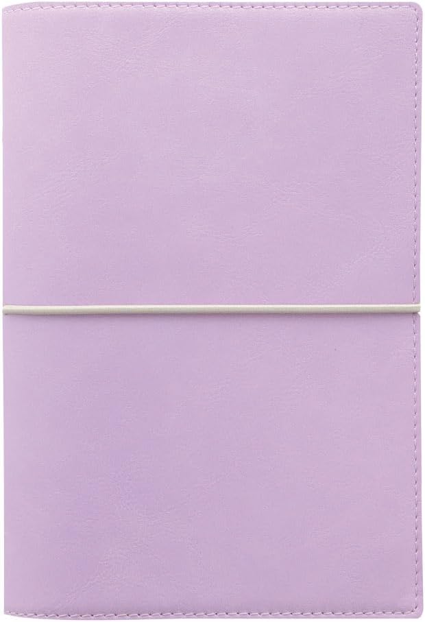 Filofax Domino Soft Organizer, Personal Size, Orchid - Smooth, Leather-Look, Grain Effect, Tactile, Six Rings, Week-to-View Calendar Diary, Multilingual, 2025 (C022607-25)