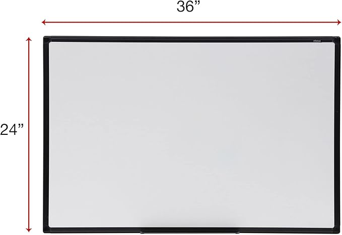 Universal 43628 Dry Erase Board, Melamine, 36 x 24, Black Frame