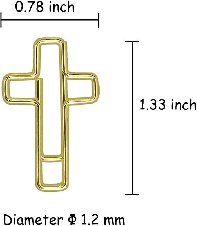 50 PCS Gold Cross Paper Clips Bible Bookmark Clips, Bible Study Supplies Accessories for Women